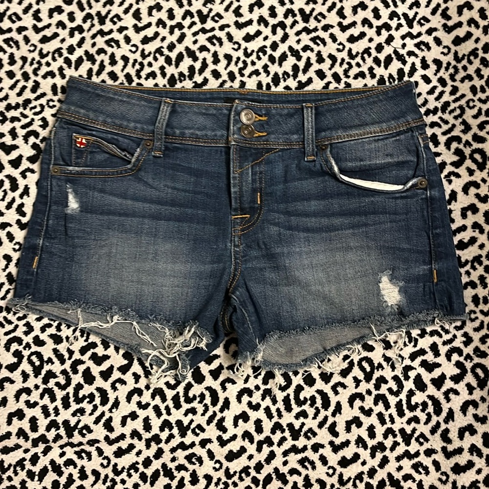 HUDSON raw hem denim shorts